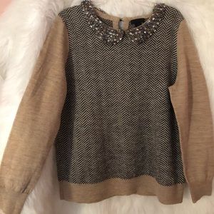 Peter Pan Embellished Collar Sweater